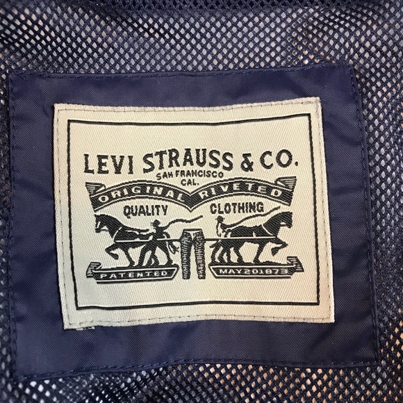 Levi's Kids Navy Blue Retro Rain Slicker Hooded Jacket Size Large LW8RN671 - Picture 5 of 12